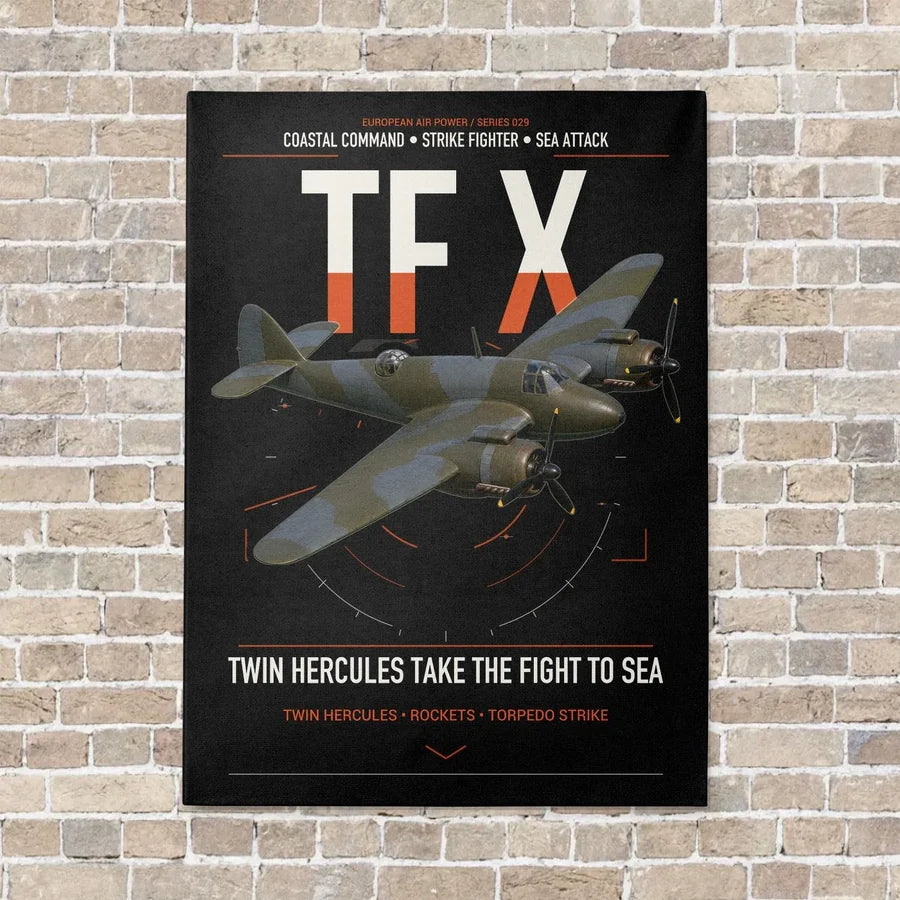 Bristol Beaufighter TF X vertical canvas print - no frame - black background