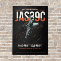Thumbnail for Saab JAS 39C Gripen vertical canvas print - no frame - black background