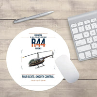 Thumbnail for Robinson R44 Raven II design on white round mouse pad
