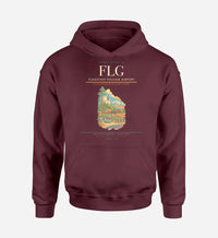 Thumbnail for Flagstaff Pulliam Airport (FLG) design on dark red hoodie single-side print
