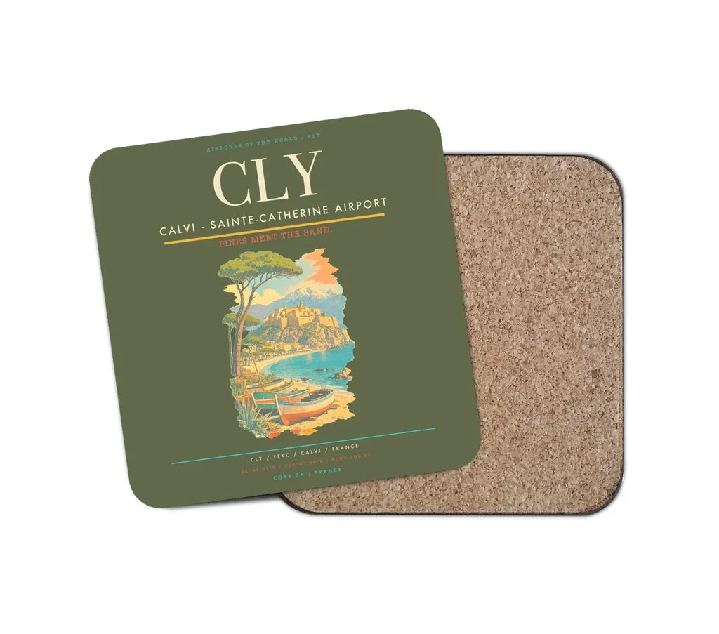 Calvi - Sainte-Catherine Airport CLY Coaster 1-Piece - Green Army