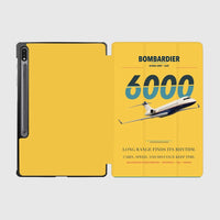 Thumbnail for Bombardier Global 6000 design on yellow samsung tablet tablet case
