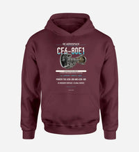 Thumbnail for CF6-80E1 design on dark red hoodie single side