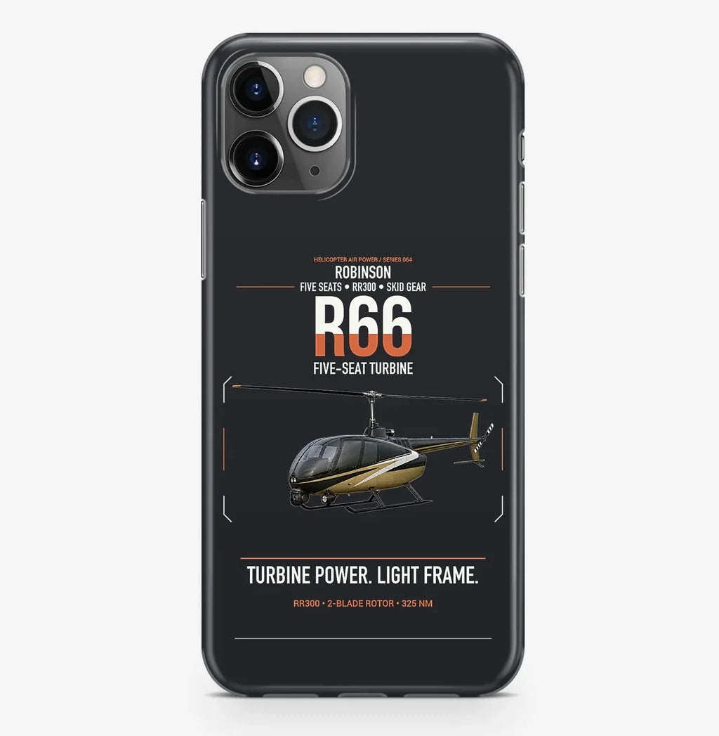 Robinson R66 design on black magsafe iphone case, for iPhone Pro Max