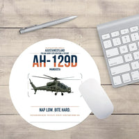 Thumbnail for AgustaWestland AH-129D Mangusta design on white round mouse pad