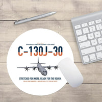 Thumbnail for C-130J-30 Super Hercules design on white round mouse pad