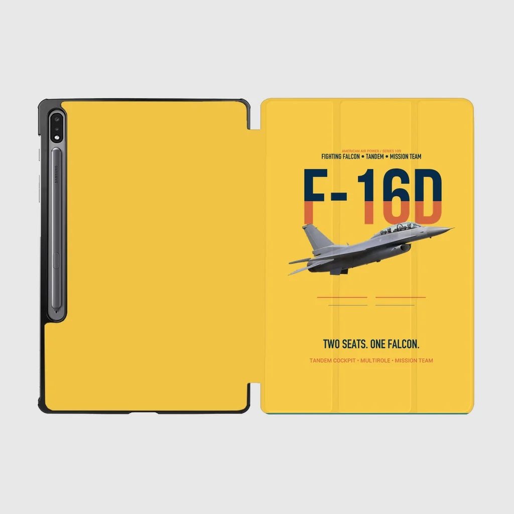 F-16D Fighting Falcon Two Seats One Falcon design on yellow samsung tablet tablet case