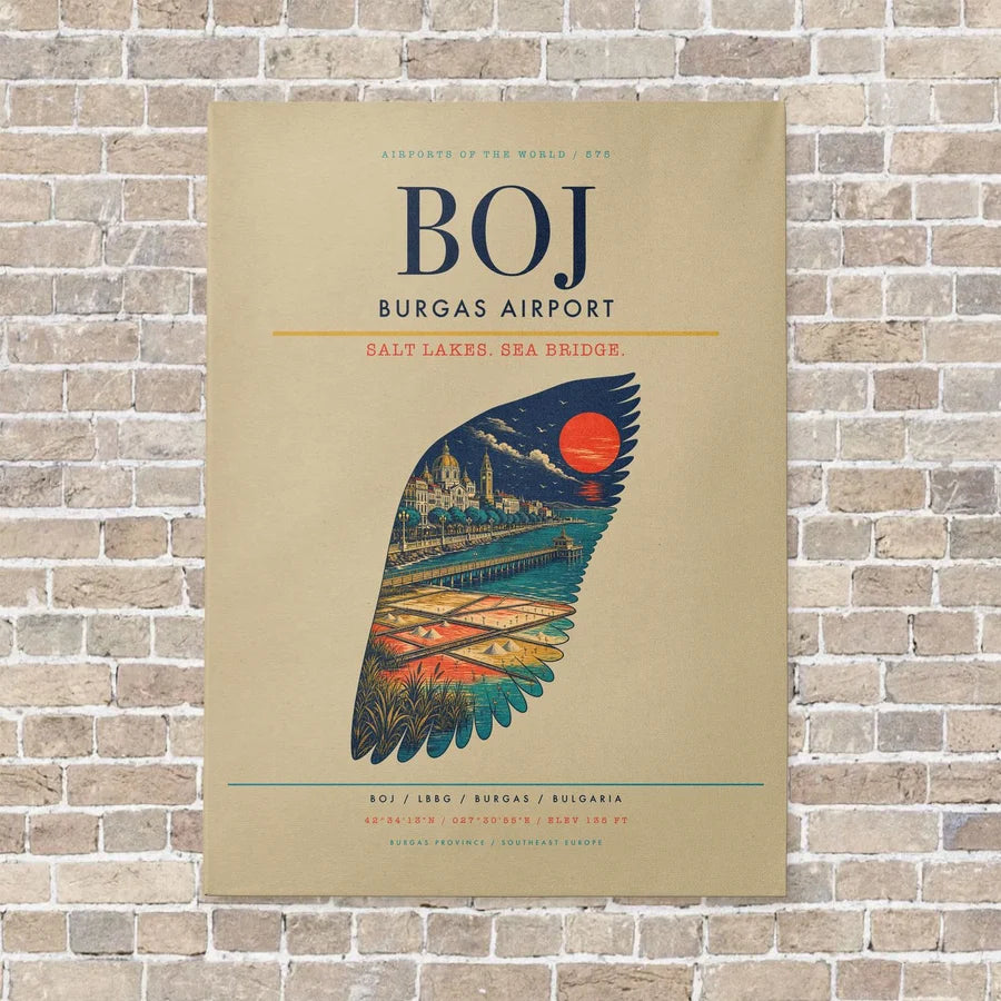 Burgas Airport BOJ - Canvas No Frame - Beige
