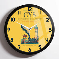 Thumbnail for Cheyenne Regional Airport (CYS) design on yellow framed wall clock