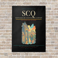 Thumbnail for Santiago de Compostela Airport SCQ vertical canvas print - no frame - black background