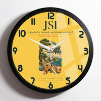 Thumbnail for Skiathos Island National Airport (JSI) design on yellow framed wall clock
