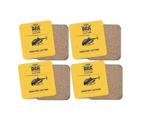 Thumbnail for Robinson R66 design on yellow 4 pieces set coaster