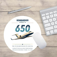 Thumbnail for Bombardier Challenger 650 design on white round mouse pad