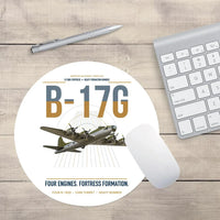 Thumbnail for B-17G Flying Fortress design on white round mouse pad