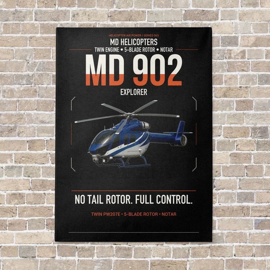 MD Helicopters MD 902 Explorer vertical canvas print - no frame - black background