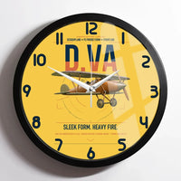 Thumbnail for Albatros D.Va design on yellow framed wall clock