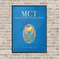 Thumbnail for Muscat International Airport MCT - Canvas Framed - Turquoise