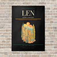 Thumbnail for León Airport LEN vertical canvas print - no frame - black background