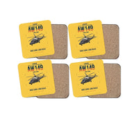 Thumbnail for Leonardo AW149 design on yellow 4 pieces set coaster