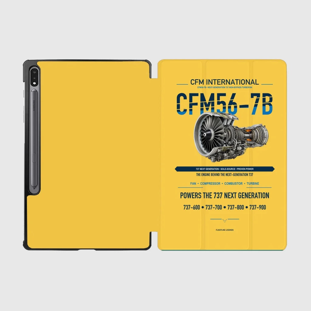 CFM56-7B design on yellow samsung tablet tablet case