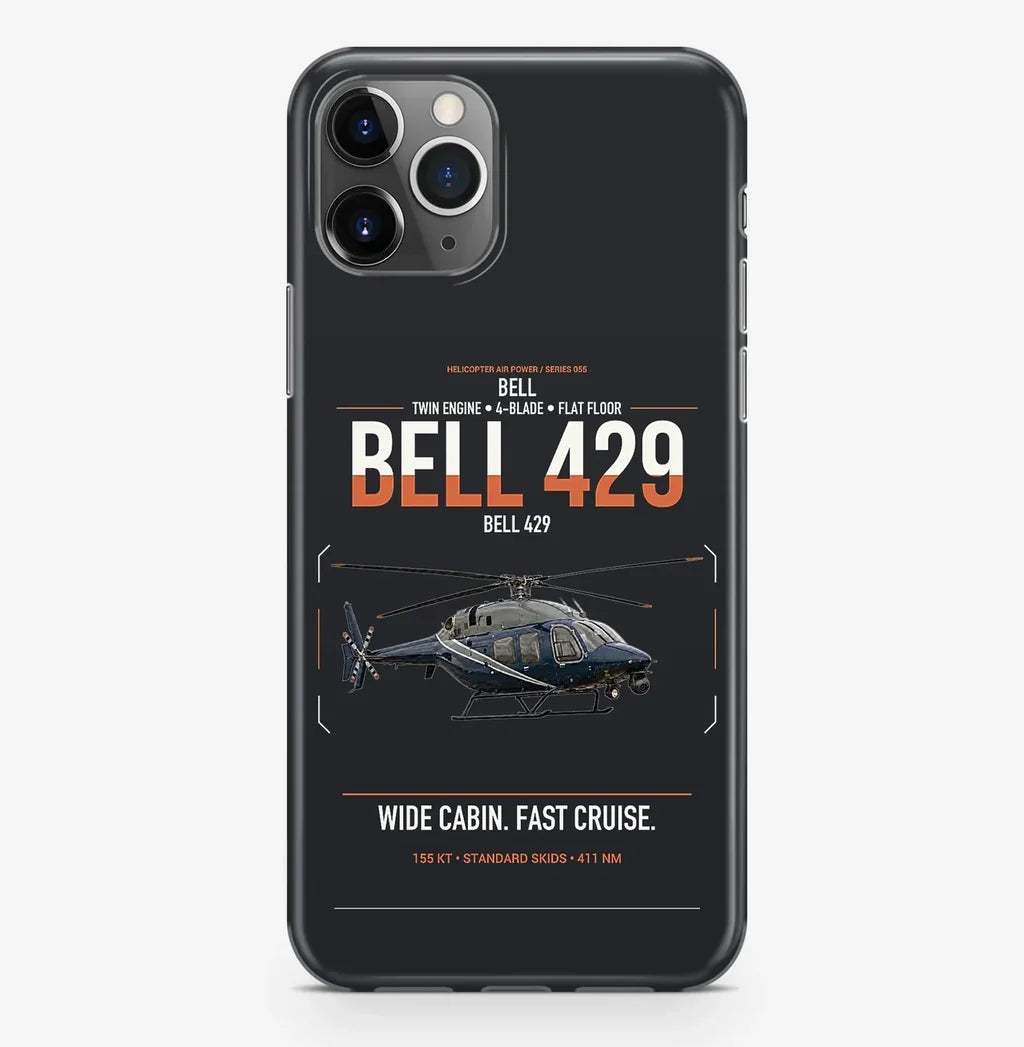 Bell 429 design on black magsafe iphone case, for iPhone Pro Max