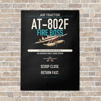 Thumbnail for Air Tractor AT-802F Fire Boss vertical canvas print - no frame - black background