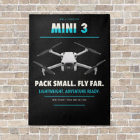 Thumbnail for DJI Mini 3 vertical canvas print - no frame - black background