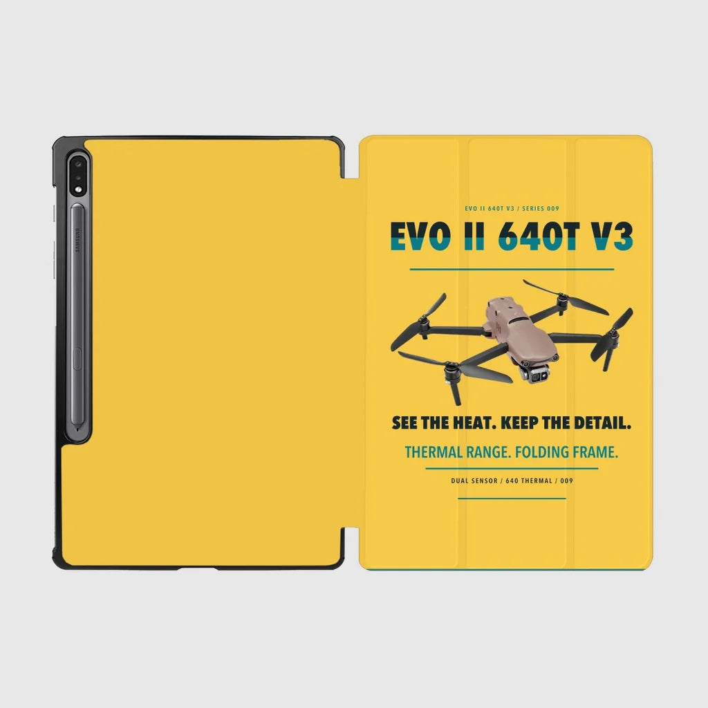 Autel EVO II Dual 640T V3 design on yellow samsung tablet tablet case
