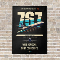Thumbnail for Boeing 767-300ER vertical canvas print - no frame - black background