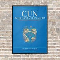 Thumbnail for Cancun International Airport CUN - Canvas Framed - Turquoise