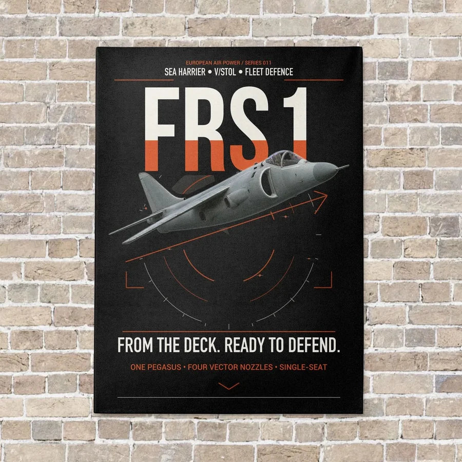 British Aerospace Sea Harrier FRS.1 vertical canvas print - no frame - black background