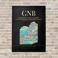 Thumbnail for Grenoble-Isère Airport GNB vertical canvas print - no frame - black background
