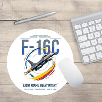 Thumbnail for F-16C Fighting Falcon design on white round mouse pad