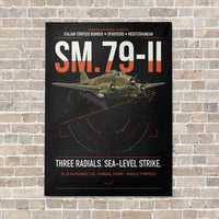 Thumbnail for Savoia-Marchetti SM.79-II Sparviero vertical canvas print - no frame - black background