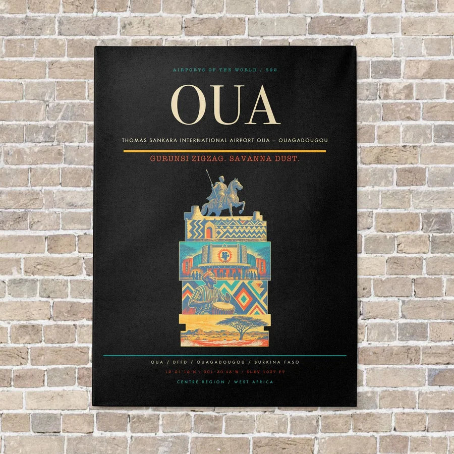 Thomas Sankara International Airport OUA — Ouagadougou vertical canvas print - no frame - black background