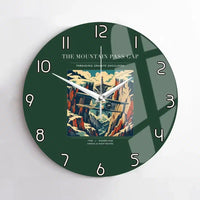 Thumbnail for VINTAGE G4253 - The Mountain Pass Gap - Designed Wall Clocks design on darkgreen no-frame