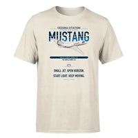 Thumbnail for Cessna Citation Mustang design on beige double-side t-shirt, single-side print