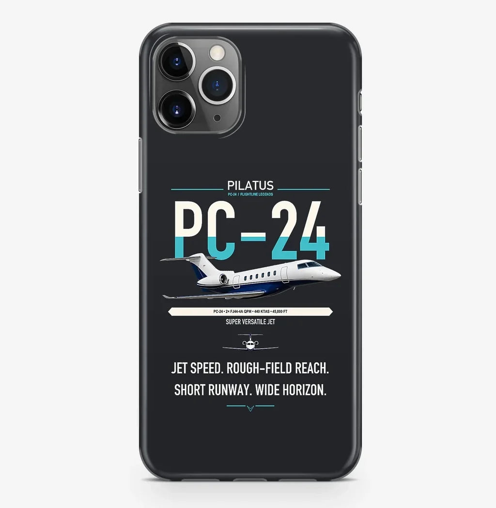 Pilatus PC-24 design on black magsafe iphone case, for iPhone Pro Max