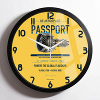 Thumbnail for PASSPORT design on yellow framed wall clock