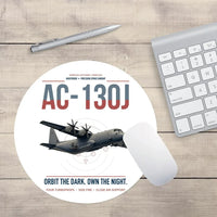 Thumbnail for AC-130J Ghostrider design on white round mouse pad