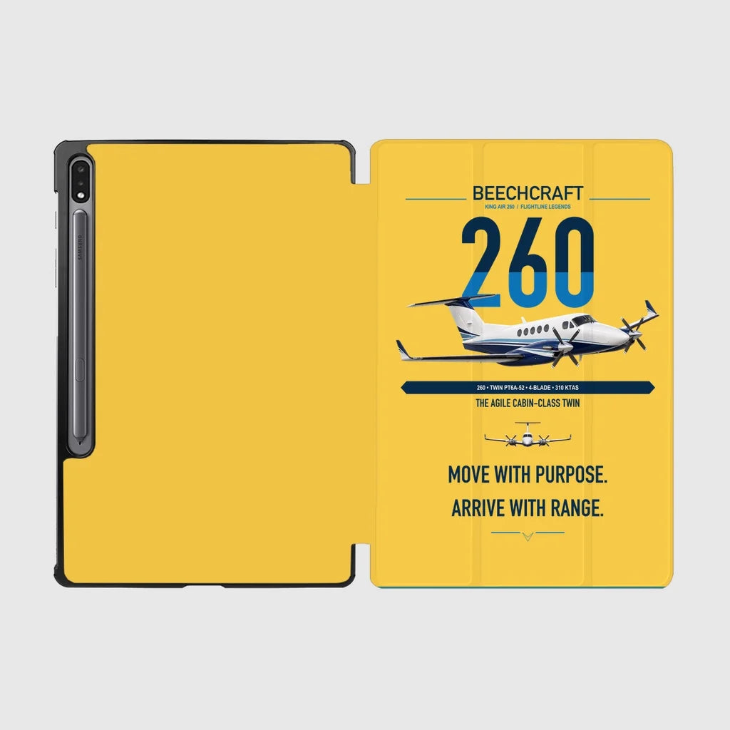 Beechcraft King Air 260 design on yellow samsung tablet tablet case