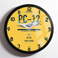 Thumbnail for Pilatus PC-12 PRO design on yellow framed wall clock