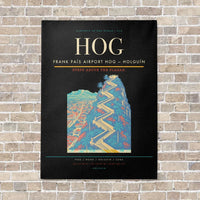 Thumbnail for Frank País Airport HOG — Holguín vertical canvas print - no frame - black background