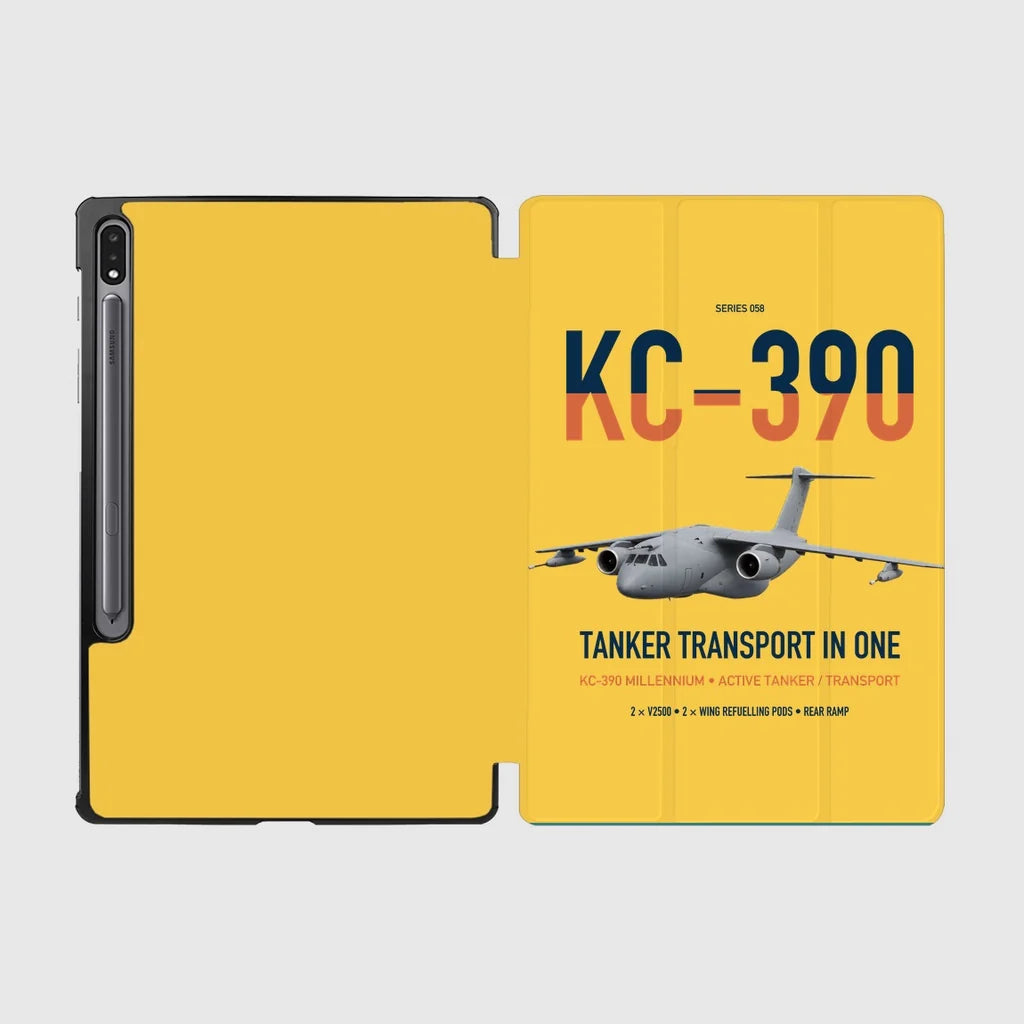 Embraer KC-390 Millennium design on yellow samsung tablet tablet case