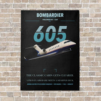 Thumbnail for Bombardier Challenger 605 vertical canvas print - no frame - black background