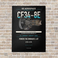 Thumbnail for CF34-8E vertical canvas print - no frame - black background