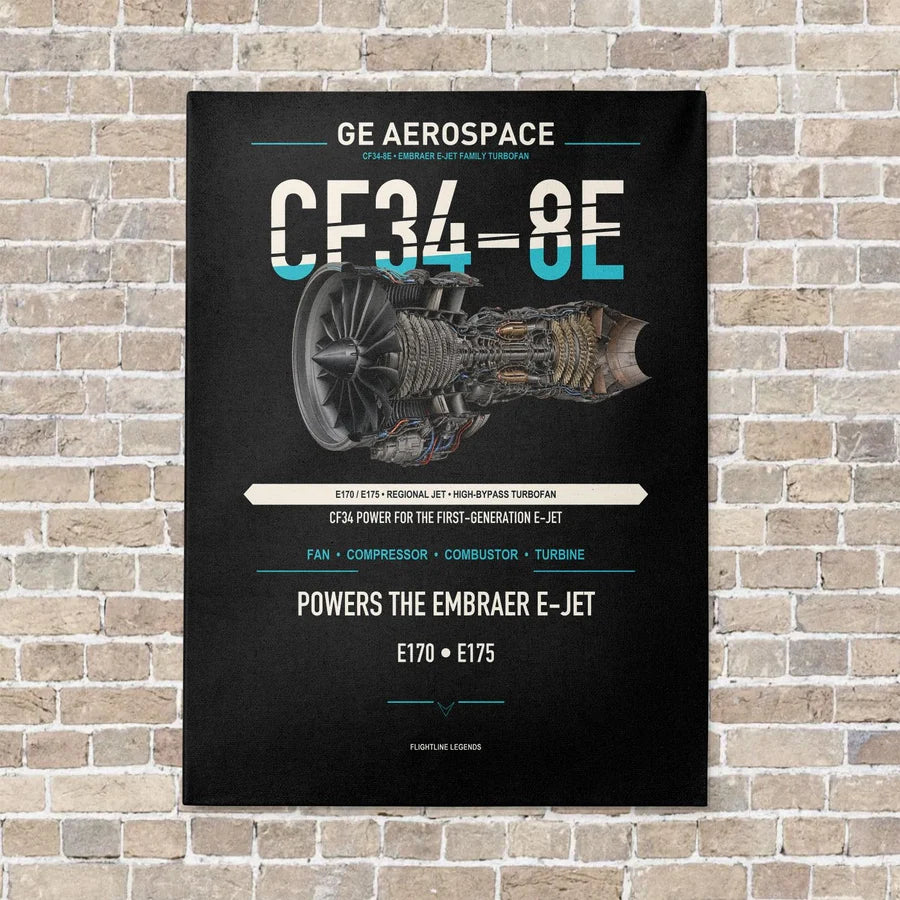 CF34-8E vertical canvas print - no frame - black background