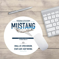 Thumbnail for Cessna Citation Mustang design on white round mouse pad
