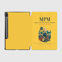 Thumbnail for Maputo International Airport (MPM) design on yellow samsung tablet tablet case