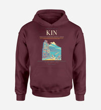 Thumbnail for Norman Manley International Airport (KIN) design on dark red hoodie single-side print